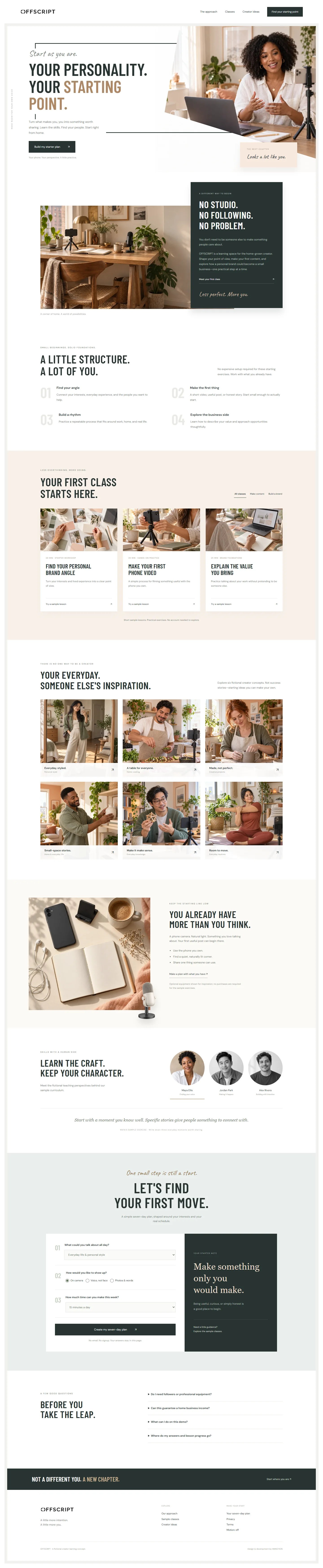 Offscript complete website design
