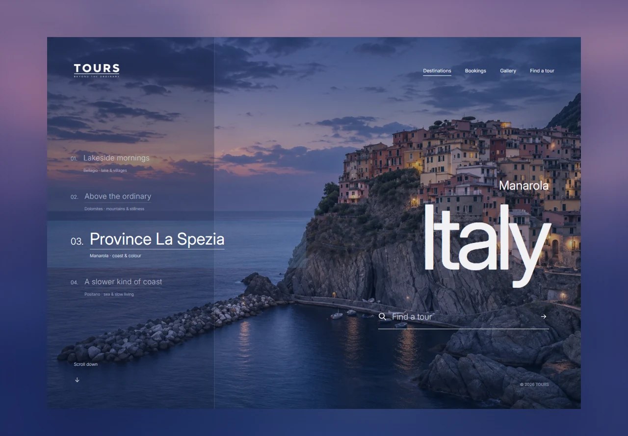 Tours Italy 設計區塊 1