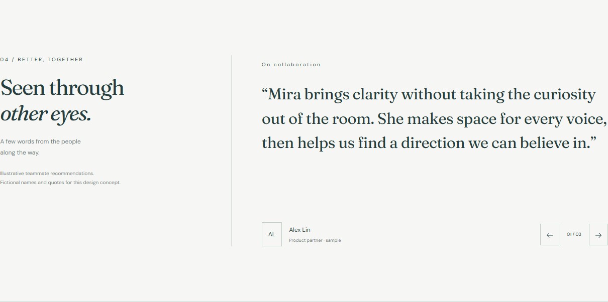 Teammate perspectives and quote navigation