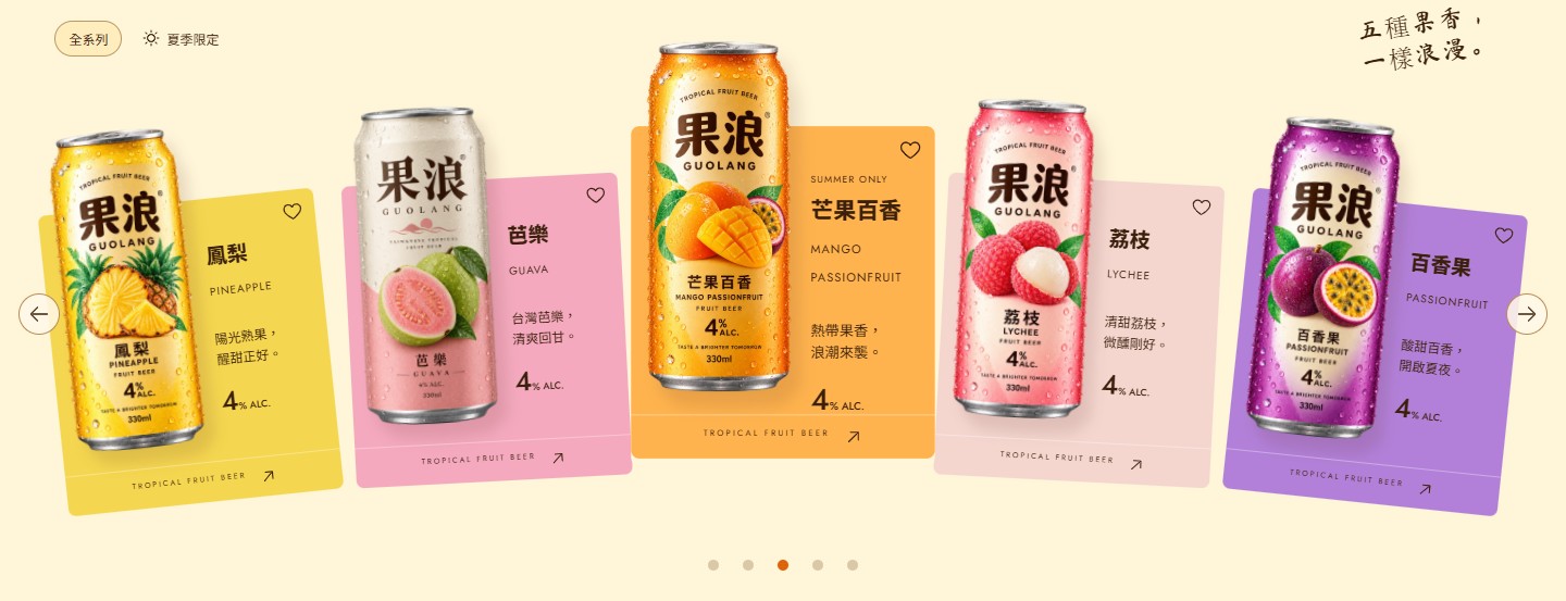 弧形五色果味系列