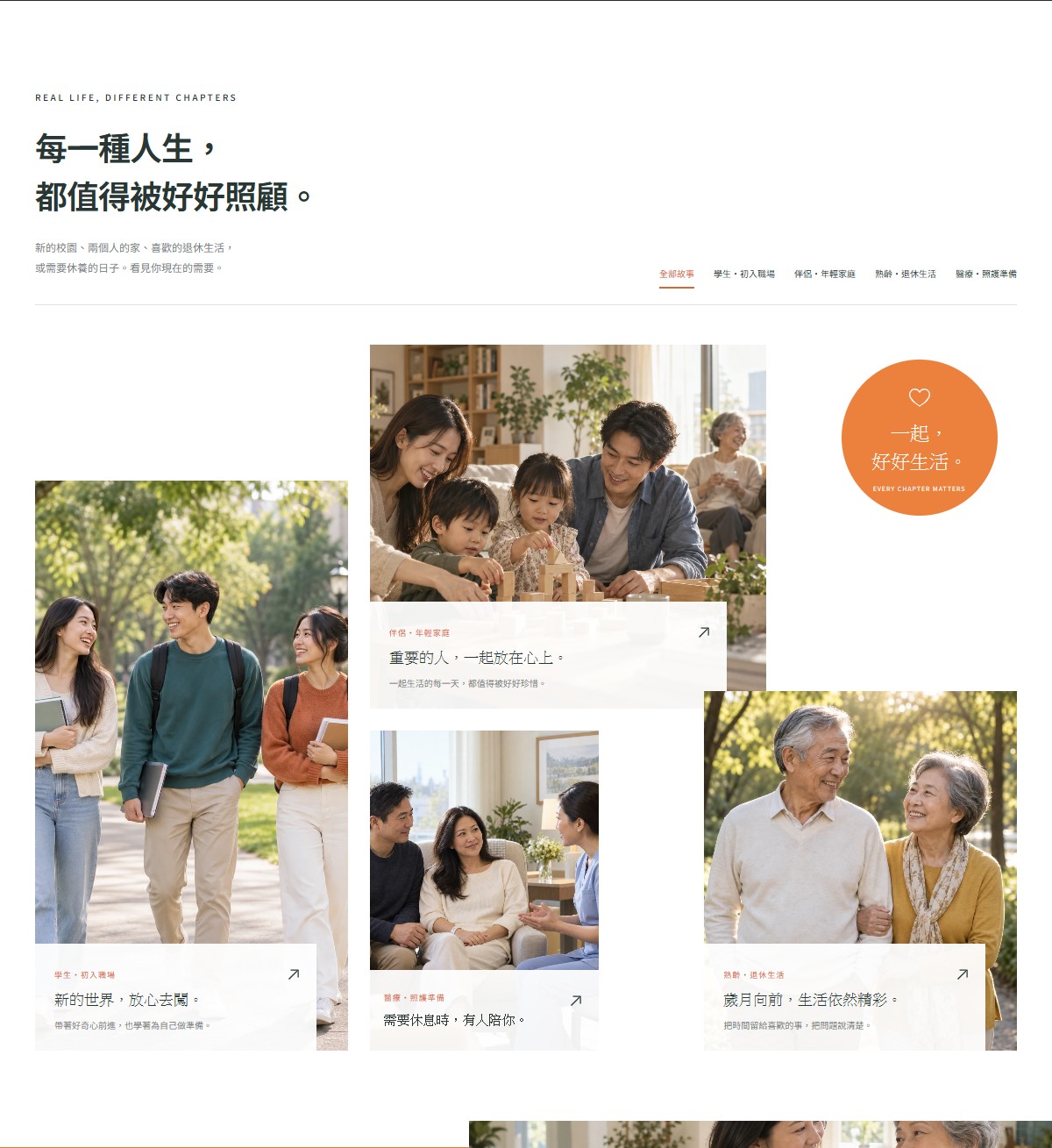 不同人生階段的故事拼貼