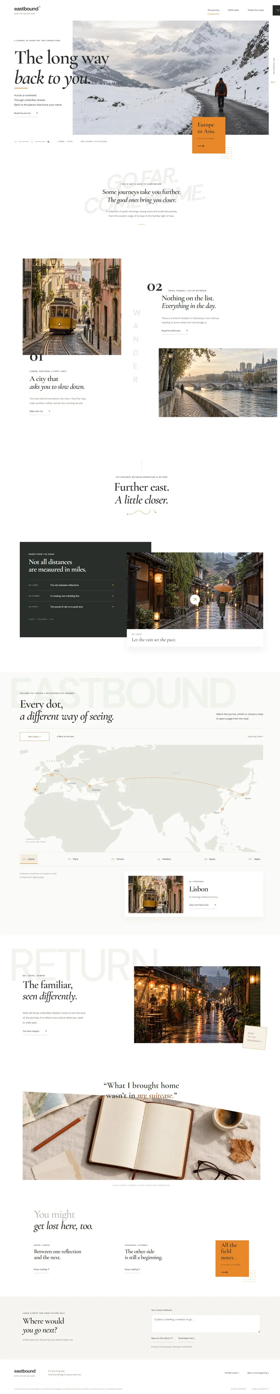 EASTBOUND website overview