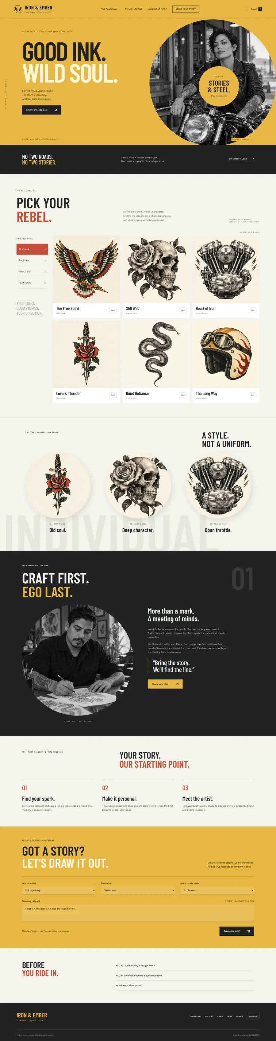Iron & Ember website overview