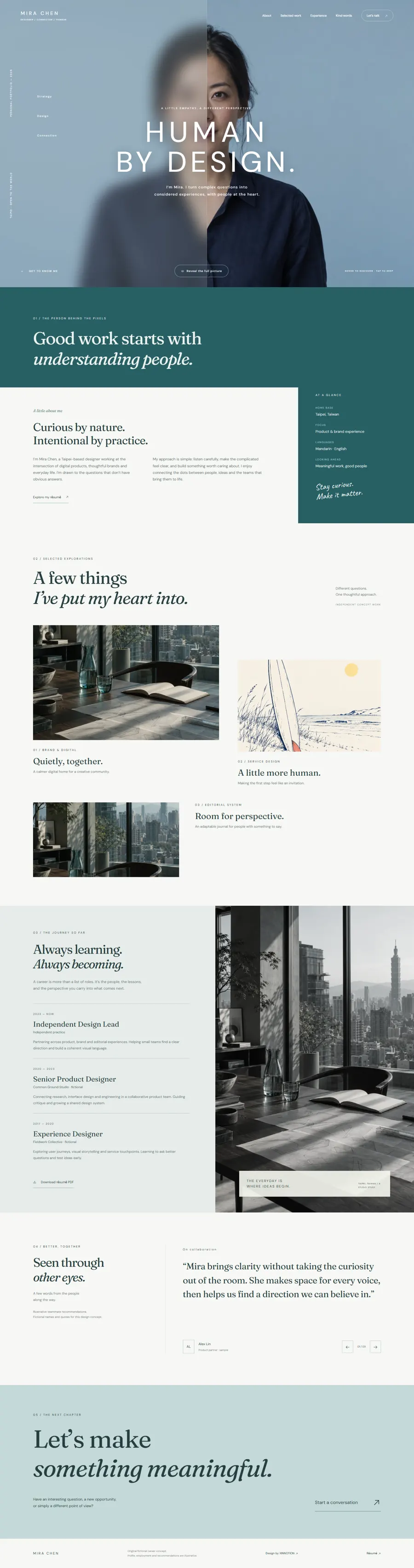 Mira Chen — Human by Design website overview