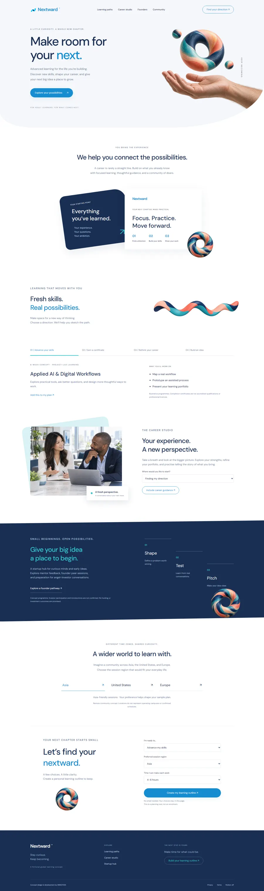 Nextward Global Learning website overview