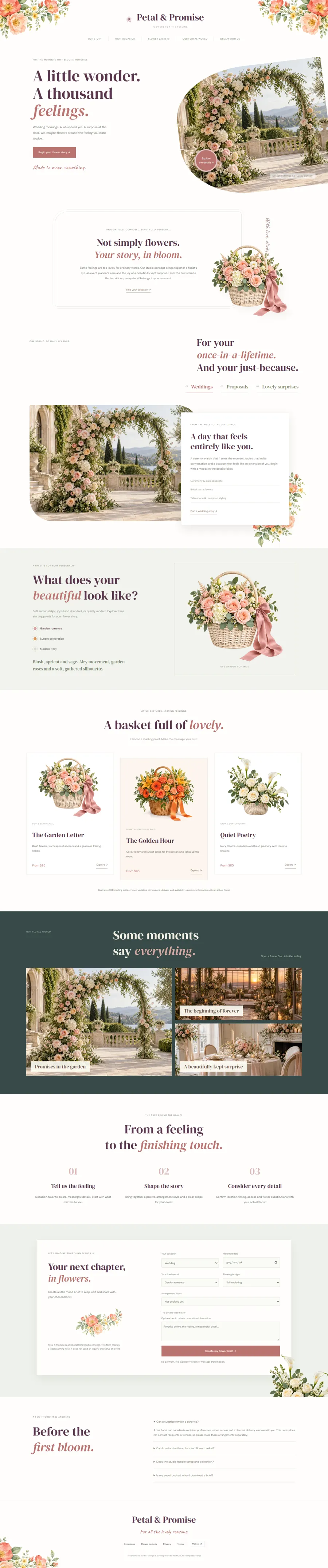 Petal & Promise website overview
