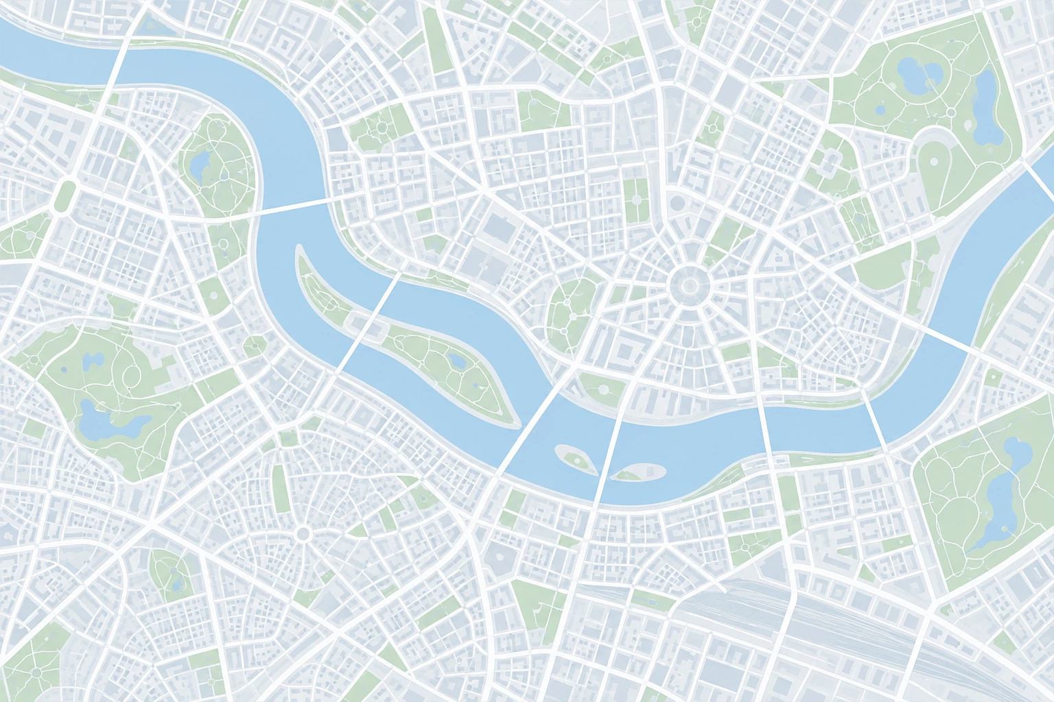 Decorative fictional city schematic, not a navigation map