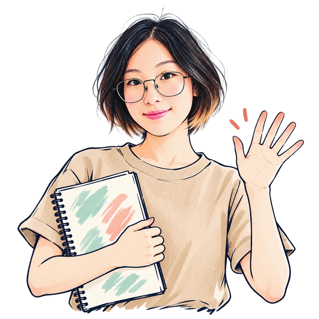 Illustrated Emma waving hello