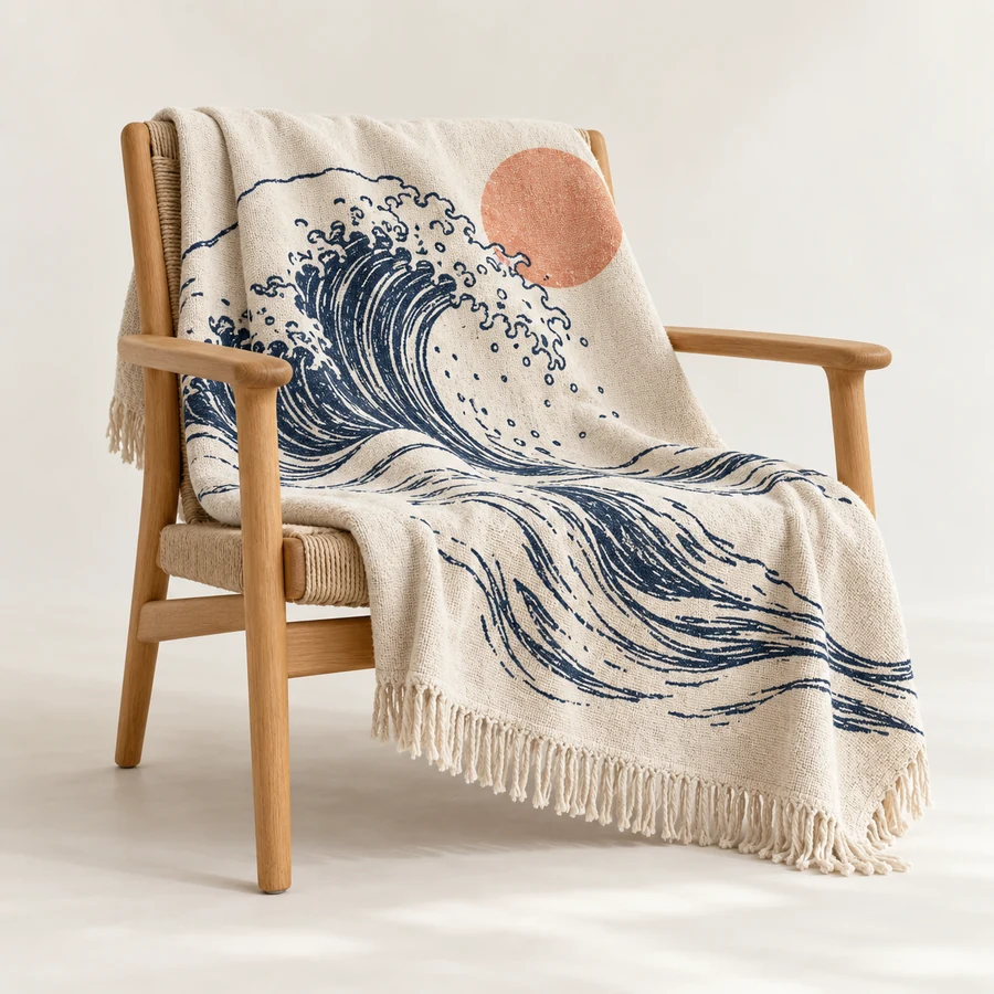 Concept illustrated blanket over a chair