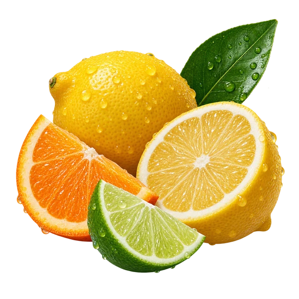 Fresh lemon and orange slices