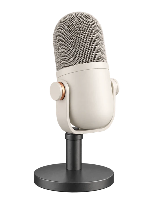 A compact desk microphone