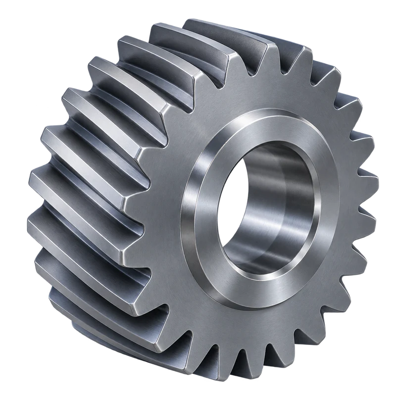 Helical steel gear