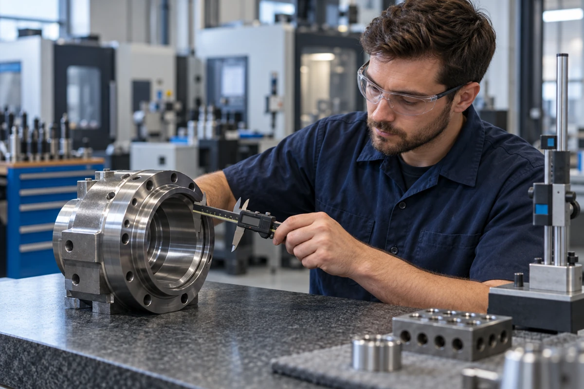 Illustrative precision inspection with measurement tool