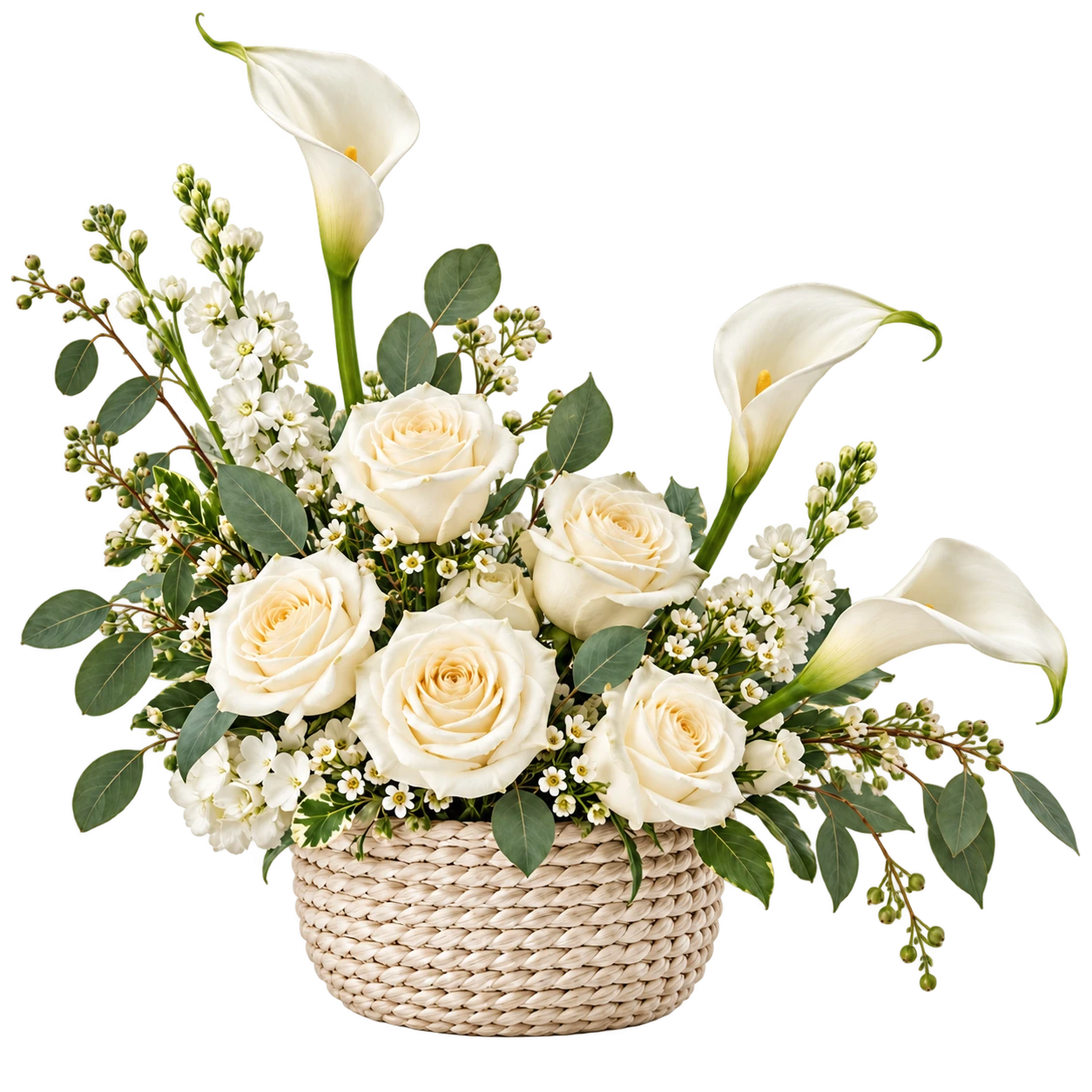 Quiet Poetry ivory floral arrangement