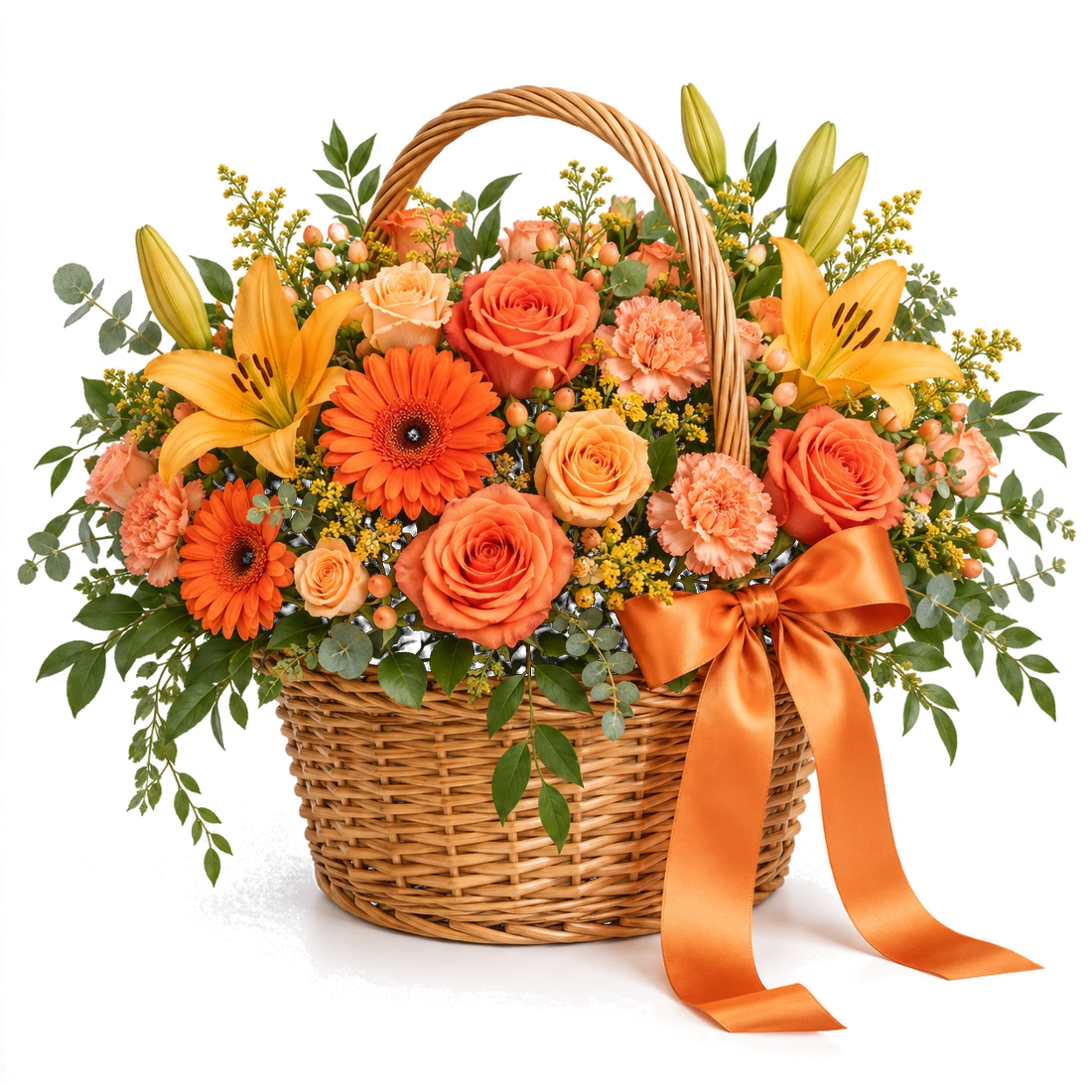 Golden Hour colorful floral basket