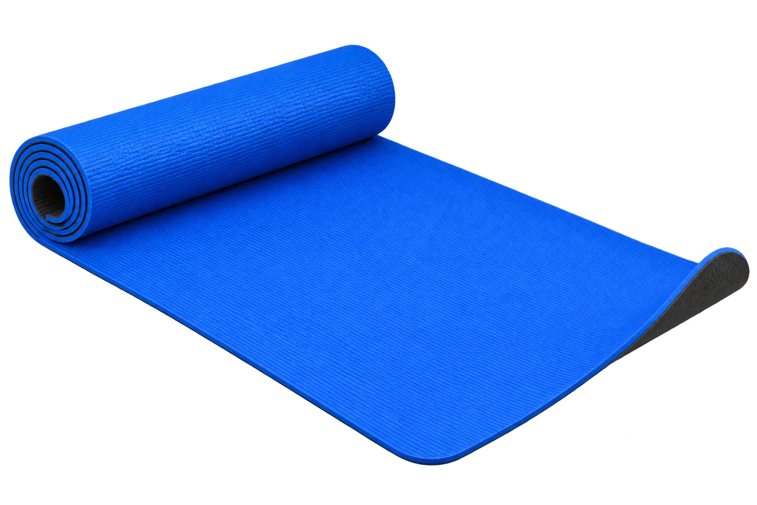 Partially unrolled cobalt mat showing its textured surface