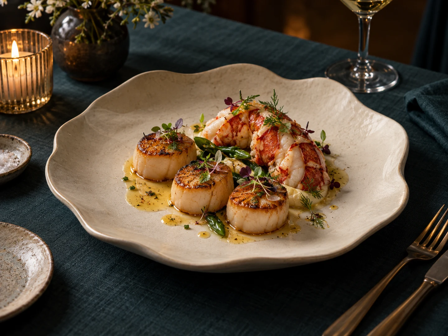 Elegant seafood plate