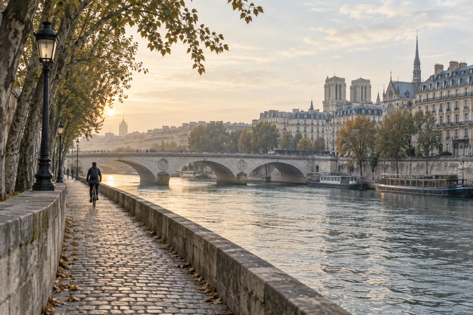 Morning along a quiet stretch of the Seine