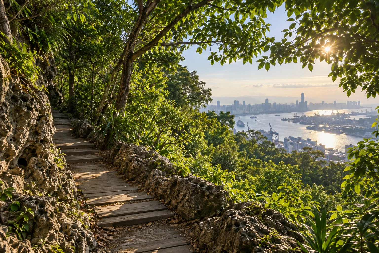 壽山森林步道的清晨旅行意象