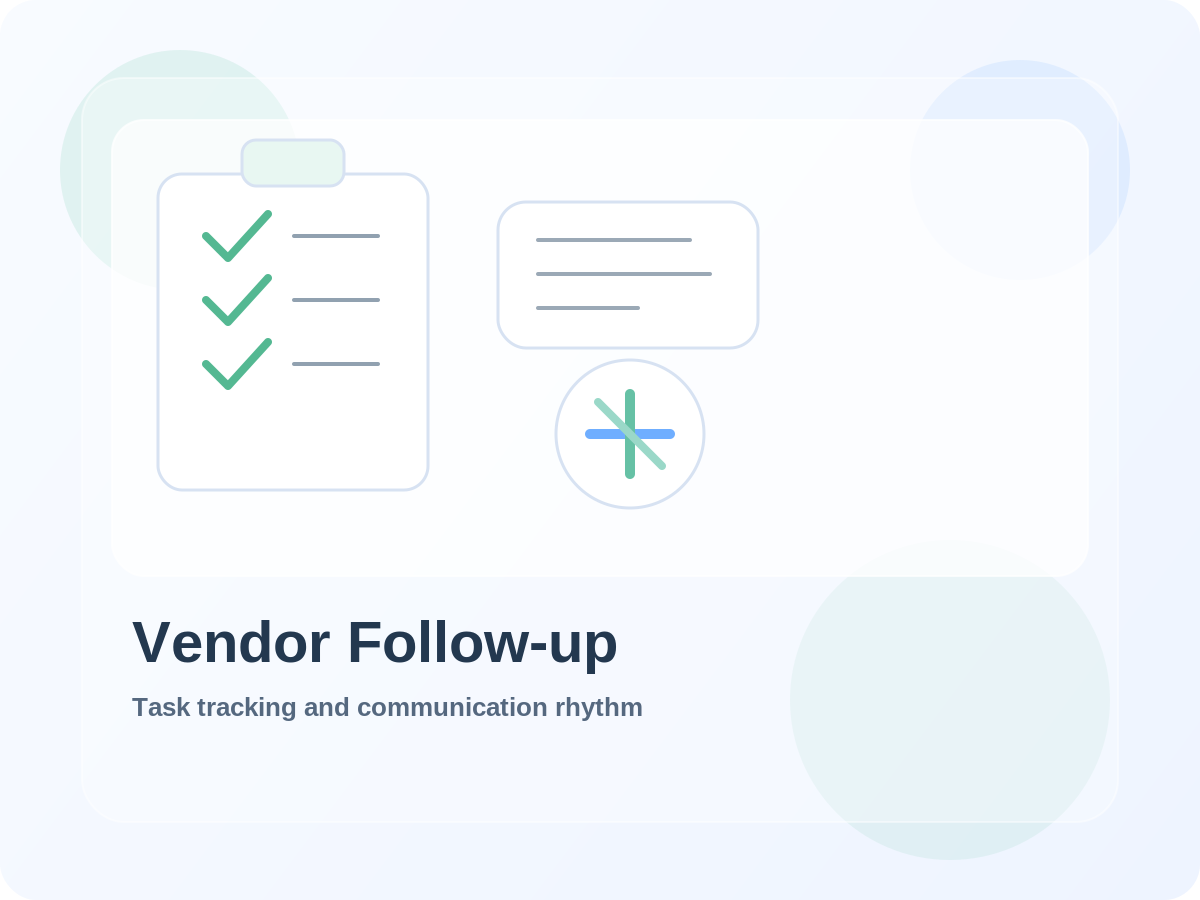Vendor coordination example