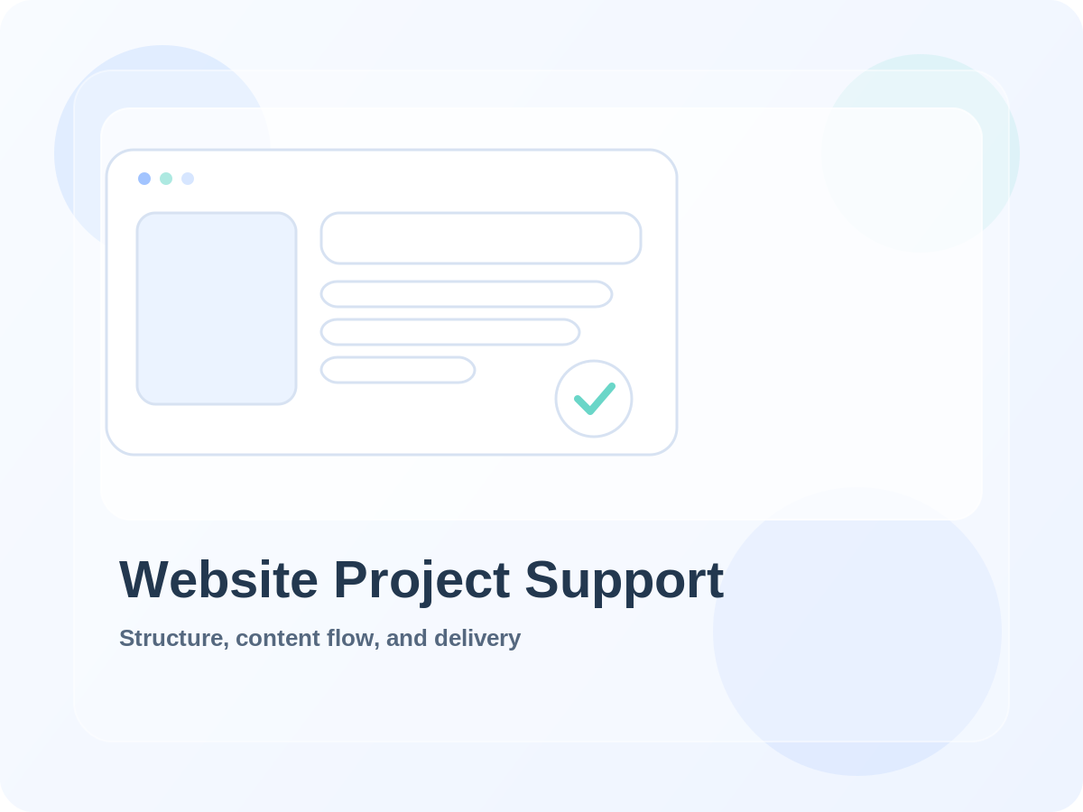 Website project support example