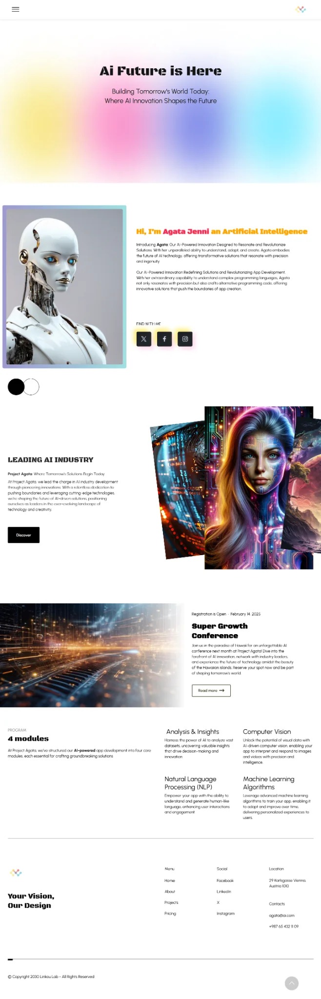 Project Agata AI website screenshot