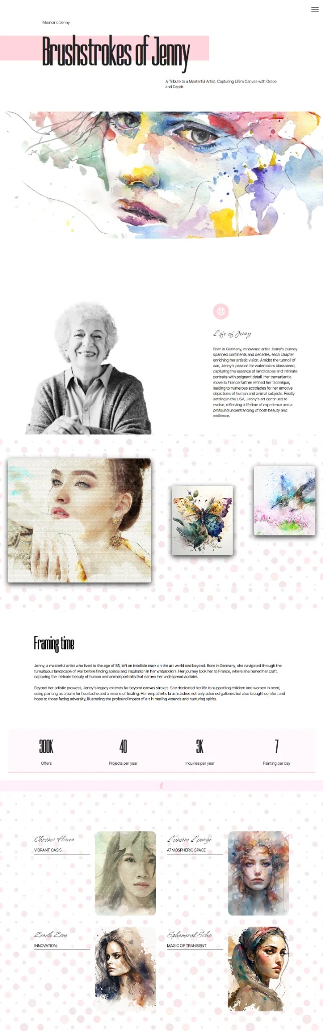 Brushstrokes of Jenny website screenshot