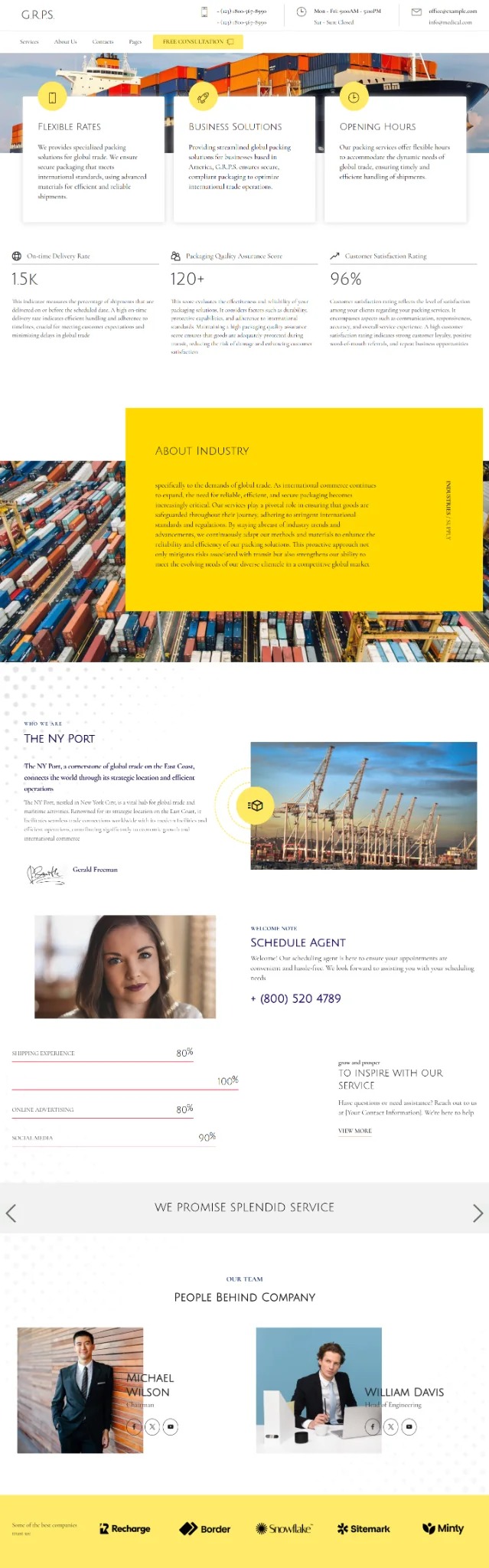 GRPS logistics website screenshot