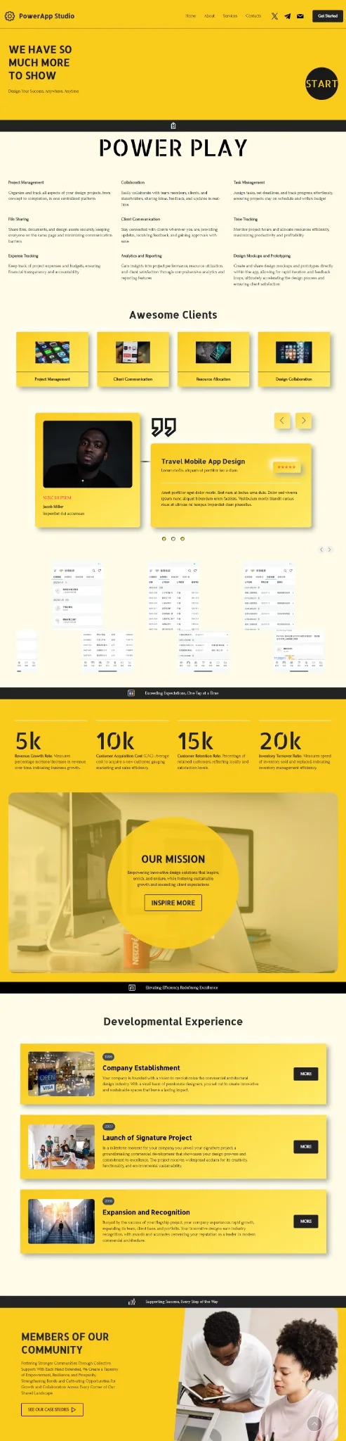 PowerApp Studio website screenshot